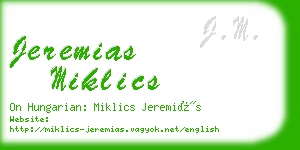 jeremias miklics business card